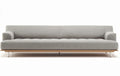 Grey fabric sofa with wooden base 240 x 85 x 75cm for living room