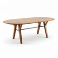 Wooden oval dining table with metal support 150 x 80 x 75cm
