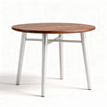 Wooden top round table with metal legs 90 x 90 x 75cm for dining use