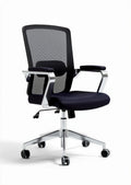 Mesh office chair with adjustable height and armrests black color 60 x 60 x 100cm